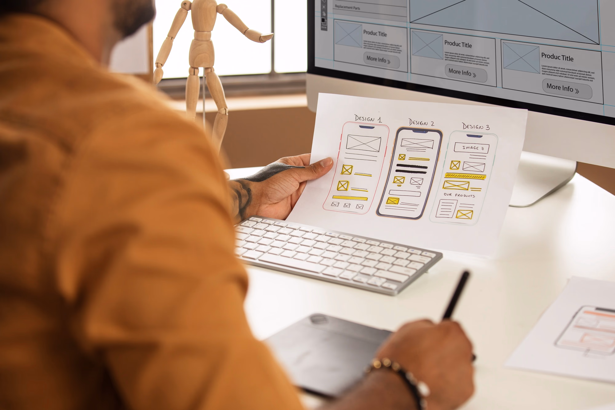 Designer working on templates